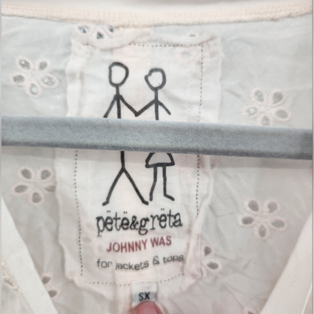 Johnny Was Pete And Greta Eyelet Top XS - Picture 2 of 4